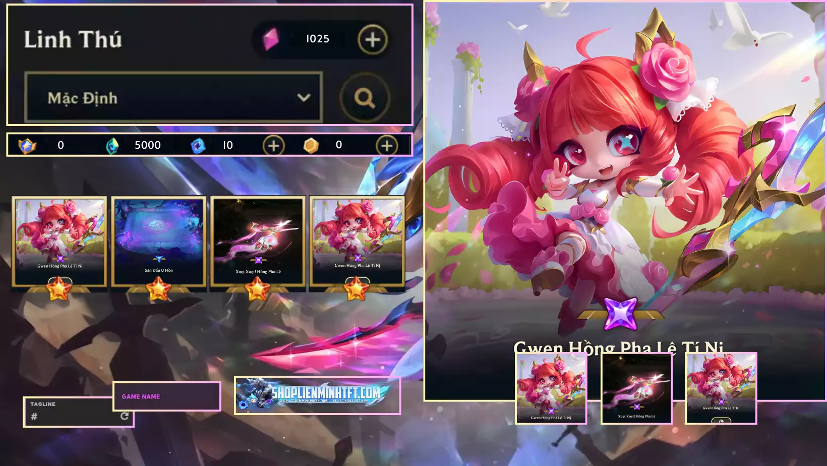 COMBO GWEN HỒNG PHA LÊ + CHƯỞNG